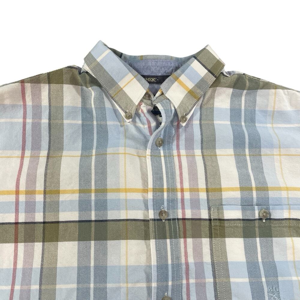 Wrangler 20X Button Down Short Sleeve Shirt Men's XL Plaid All Cotton